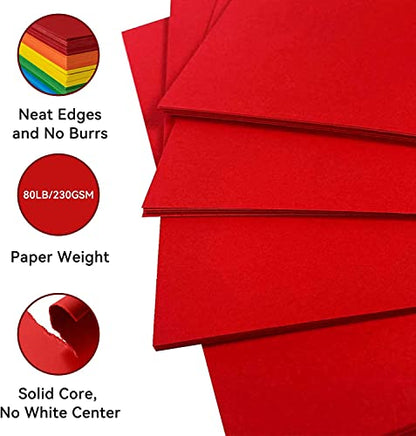 25Sheets Red Cardstock Paper, 8.5 x 11 Card stock for Cricut, Thick Construction Paper for Card Making, Scrapbooking, Craft 90 lb / 250 gsm - color: Red