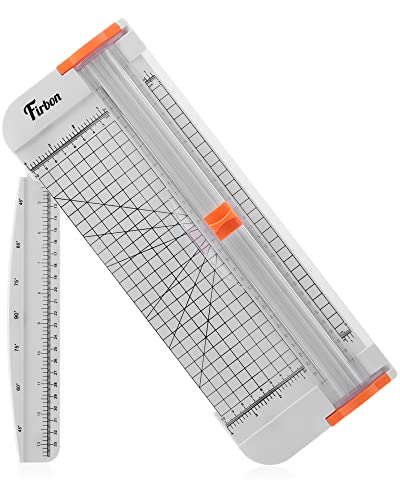 Firbon A4 Paper Cutter 12 Inch Titanium Paper Trimmer Scrapbooking Tool with Side Ruler for Craft Paper, Coupon, Label, Cardstock (White) - color: White