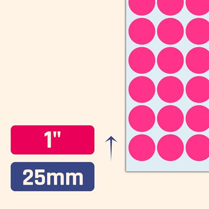 1200 Pack, 1" Round Dot Stickers Circle Labels - Pink - color: Pink, size: 1200 Pack