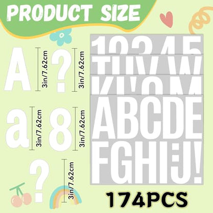174 Letter Stickers Vinyl Alphabet Stickers Large Mailbox Numbers Self Adhesive Scrapbooking Sticker for Address Number Classroom Bulletin Board Home Crafts Notebook Laptop Poster(15,White,3 Inch) - color: White, size: 3 Inch