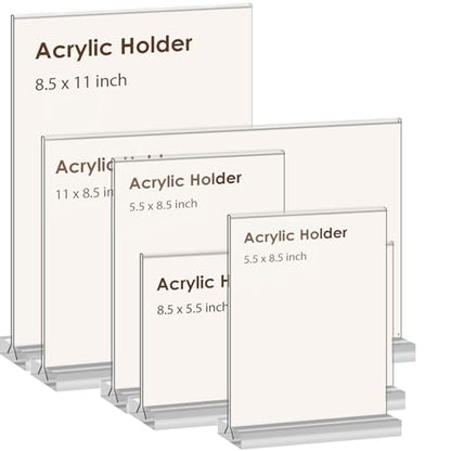 newnewshow 8.5x11 Acrylic Sign Holder 3 Pack Vertical Double-Sided Display (Optional 8.5x11 8.5x5.5 5x7 Horizontal and Vertical) - size: 3 Pack 8.5*11