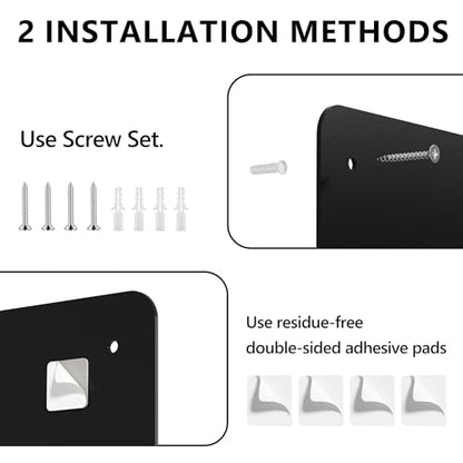 2 Pack Magnetic Board for Wall, 17.5" x 11.4" Magnet Bulletin Memo Board, Metal Sheets to Display Magnetic Letter Number Souvenir, Notes, Poetry, Photos, Black - color: Black