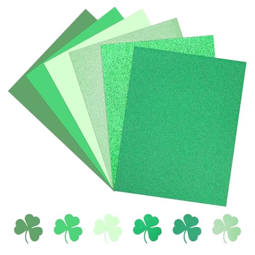 60Sheets Green Cardstock 8.5x11" Glitter Card Stocks Dark Green Scrapbook Paper Light Green Construction Paper for Crafts Invitations Greeting Cards Making School Office Home Supplies - color: Green