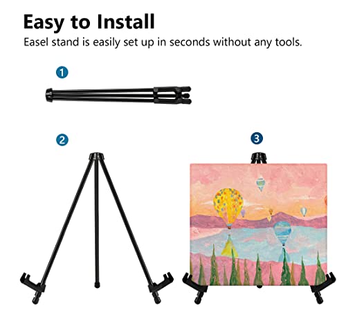 14" High Tabletop Instant Display Easel - Black Steel Small Tripod Easel Stand with Adjustable Holders for Pictures, Paintings, Posters and Store Signs(6 Pack) - style: 6 Pack Black