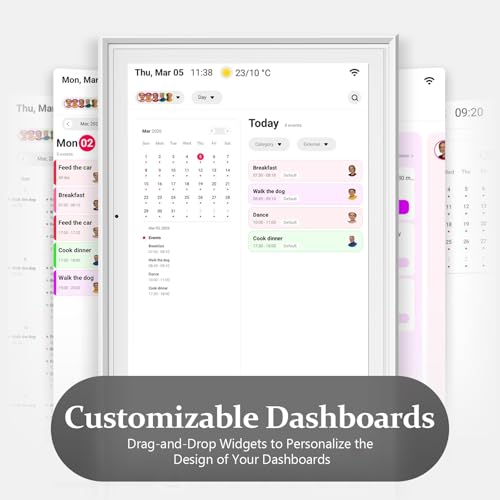 15.6" Digital Calendar, Planner Electronic Calendar & Chore Chart, Touchscreen Interactive Electronic Organizer for Monthly, Weekly & Daily Agenda, Chore Chart, Digital Photo Display, Wall & Desk Mountable