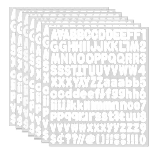 Alphabet Stickers - 1''Inch 12 Sheets White Self Adhesive Vinyl Letter Stickers for Mailbox Numbers, Bulletin Boards, Classroom & Home Decor - color: White