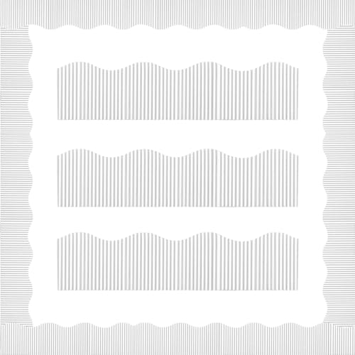 Containlol 59ft Corrugated Bulletin Board Borders, White Ribbed Scalloped Borders Trim, Poster Board Decoration for Summer Back to School Classroom Office Chalkboard Whiteboard Wall - color: White, size: 59ft