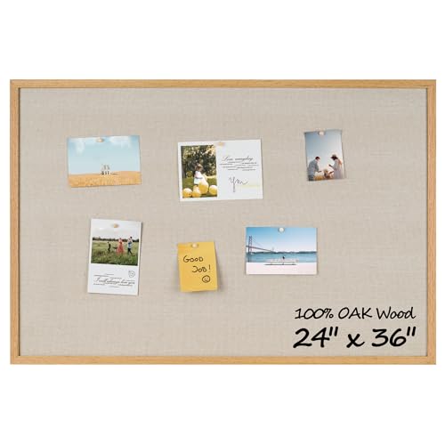Fun Memories Cork Board Bulletin Board for Office, 24" x 36" Oak Wooden Framed Corkboard, Wall Mounted Notice Pin Board for School Home & Office, Natural Wood - color: Oak Framed - Natural Wood, size: 24" x 36"