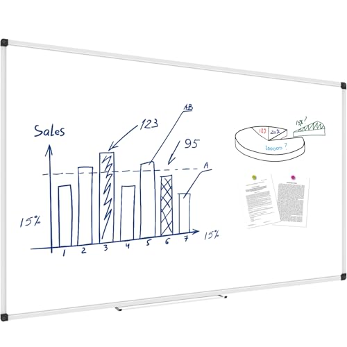XBoard Magnetic Dry Erase Board 4' x 8' Wall Mounted, Large Whiteboard 96 x 48 Inches with Aluminum Frame for Office, School, Conference Room - size: 96" x 48"