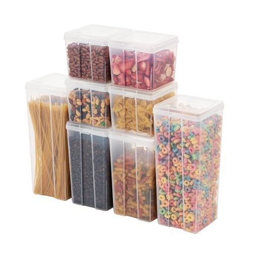IRIS USA Food Storage Containers with Flip-Top Lid, 8 Pack Combo Set, Clear Stackable Food Containers for Kitchen & Pantry Organization, BPA-Free, Food Grade Plastic For Flour, Sugar, Dry Food, Grain - size: Food Grade Combo - 8 Pack