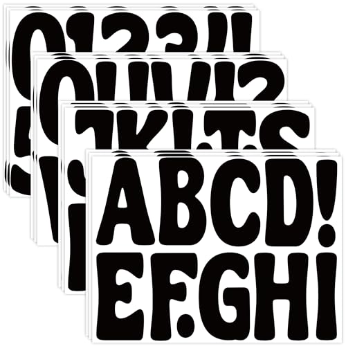 Letter Stickers Large Bulletin Board Letters for Classroom, 12 Sheets 129 Pcs Alphabet Stickers Big Self Adhesive Vinyl Letter Stickers for Poster Board Display Chalkboard Mailbox Decor(Black, 4 Inch) - color: Black, size: 4 Inch