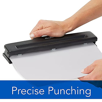Swingline 3 Hole Punch, 10 Sheet Capacity Three Hole Puncher 3 Ring, Adjustable 2-3 Hole Paper Punch, Black (74015)