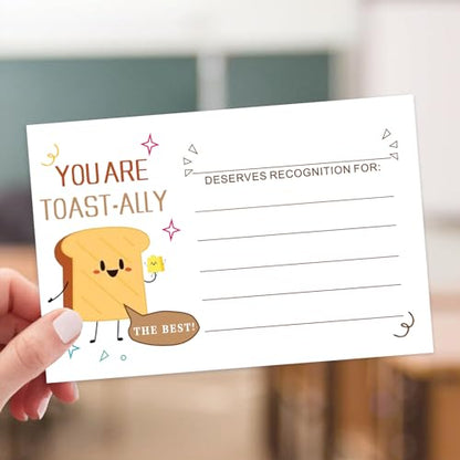 Toast-Ally The Best Recognition Reward Cards, 4 x 6 Inch Positive Shout Out Cards, Multicolor, Fill-in-the-Blank Format, 120 Count - style: Pattern 2