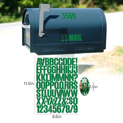 730 Pcs 10 Sheets Letter Stickers,Self Adhesive Waterproof 1.5 Inch Mailbox Numbers Vinyl Stickers,Alphabet Decals for Water Bottle,Window,Classroom,Car,Laptop,Scrapbook (Green, 1.5 Inch) - color: Green, size: 1.5 Inch