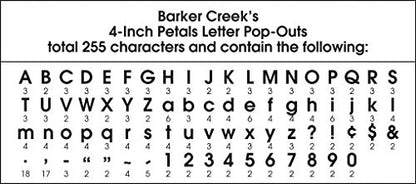 Barker Creek Letter Pop-Outs, 4" Petals, Multicolor Designer Letters for Bulletin Boards, Breakrooms, Reception Areas, Signs, Displays, And More! 4", 255 Characters per Set (1733) - style: Petals