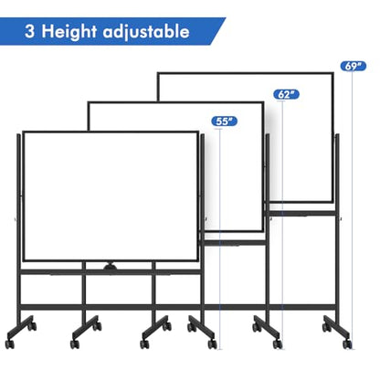 Large Rolling White Board, 48x36 in Double-Sided Mobile Whiteboard, maxtek Reversible Magnetic Dry Erase Board Easel Standing Whiteboard on Wheels School Supplies for Classroom Office and Home, Black - color: Black, size: 48 x 36 inches
