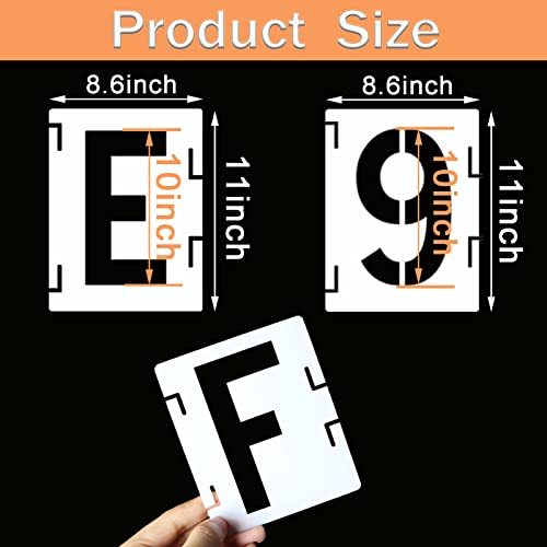 YEAJON 10 Inch Letter Stencils Symbol Numbers Craft Stencils, 42 Pcs Reusable Alphabet Templates Interlocking Stencil Kit for Painting on Wood, Wall, Rock, Sign, DIY Art Projects (10 inch) - size: 10 inch