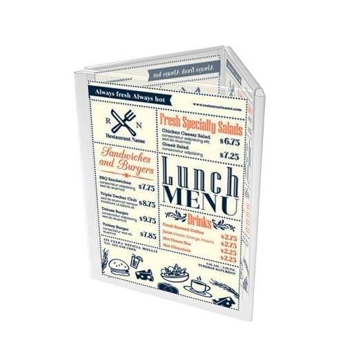 FixtureDisplays® 8.9 X 7.8 X 11.2" 3-Sided Acrylic Sign Holder Fits 8.5 x 11 Inch Signs Tabletop Promotion Sale Signage Holder 19118