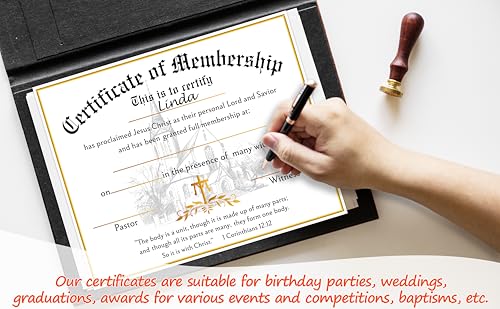 Church Membership Certificates for New Members, 25 Pcs Gold Foil Recognition Certificate, Certificates of Membership Gifts for New Church Members, Christian Religious Favors & Supplies -16 - style: Gold Foil-01