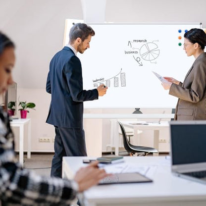 White Board on Wheels, 48 x 32 Inches Height-Adjustable Large Rolling Whiteboard, Mobile Magnetic Dry Erase Board with Stand, Double-Sided Standing Whiteboard for Office, Home, Classroom, School - color: White - Upgraded, size: 48"x32"