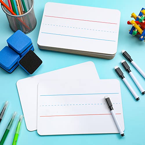 Colarr 48 Sets Mini White Boards 6"x 9" Dry Erase Boards Classroom Pack Includes Two Sided Small Whiteboards Markers, Lapboards Erasers for Teachers Students School