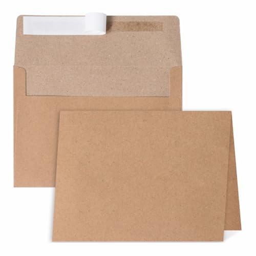 70 Packs A4 Envelopes, White, 4x6 Photo, Self Seal for Invitations, Weddings, Baby Shower, Photos, Postcards, Greeting Cards, Mailing (Kraft, 30 Pack A7 Cards and Envelopes) - color: Kraft, size: 30 Pack A7 (5.31x7.28in) Cards and Envelopes