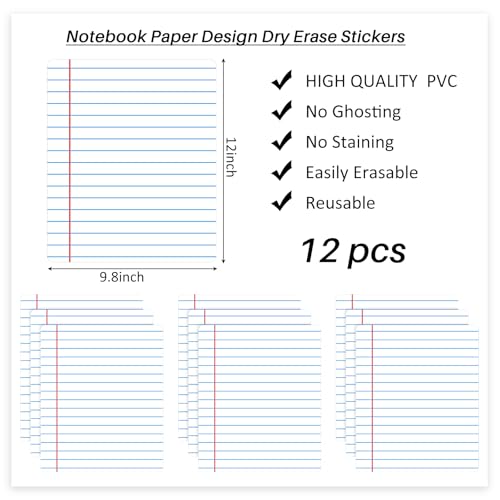 Lincia 12 Pcs Large 12'' Dry Erase Dots for Classroom Table Removable Dry Erase Circles Table Dots for Wall Decals, Whiteboards, Desks, Wall Decals Student, Teacher School Supplies - color: Simple