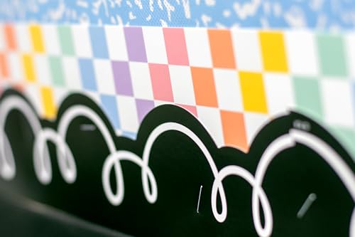 Teacher Created Resources Cool for School Checkers Straight Rolled Border Trim - 50ft - Decorate Bulletin Boards, Walls, Desks, Windows, Doors, Lockers, Schools, Classrooms, Homeschool & Offices