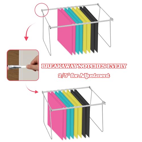 Heavy Duty Steel Hanging File Frame,Letter Size Hanging File Folder Frame,Adjustable Length 11" to 18",4 Packs(Without Folders) - style: 4 Packs