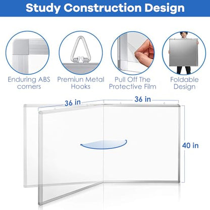 Magnetic White Board Dry Erase Board for Wall，72" x 40" Wall-Mounted Aluminum Frame Marker Board, Foldable Portable Whiteboard with a Long Pen Tray for School, Classroom, Office & Home - size: 72"W x 40"H, style: Style B