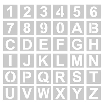 WISYOK 1 Inch 36 Pcs Letter Stencils and Numbers, Reusable Plastic Alphabet Art Craft Templates for Wood, Wall, Fabric, Rock, Signage,Cake,DIY - size: 1 Inch-36Pcs