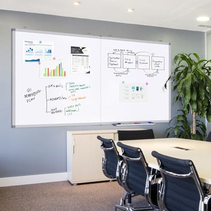 Magnetic White Board Dry Erase Board for Wall，72" x 40" Wall-Mounted Aluminum Frame Marker Board, Foldable Portable Whiteboard with a Long Pen Tray for School, Classroom, Office & Home - size: 72"W x 40"H, style: Style B