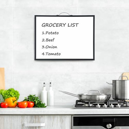 TSJ OFFICE White Board Calendar - 12 X 16 Inches Magnetic Dry Erase Board Monthly Calendar, Double Sided Whiteboard with a Handle, to Do List Notepad for Office, Home, School, Black Aluminum Frame - color: Black-whiteboard & Calendar
