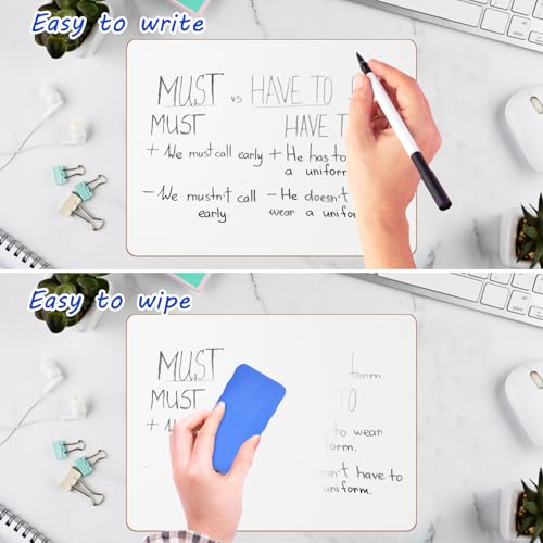 20 Pack Double Sided Dry Erase Board Classroom Pack 12'' x 9'' Small Whiteboards for Office Teachers Students Schools Supplies Thickness 3mm Mini Answer Paddles Easy to Wipe - size: 20 pack