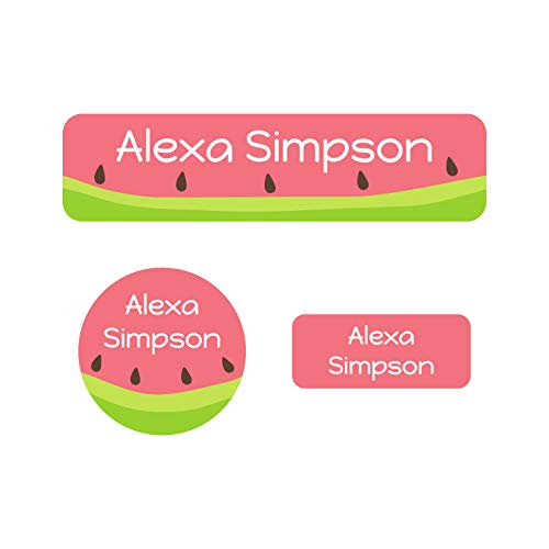 Name Bubbles - Kids Custom Name Labels for Daycare, School, Camp (102 Labels) - Personalized Waterproof Name Stickers for Clothes Tags, Lunch Boxes, Water Bottles, & School Supplies (Watermelon) - color: Watermelon, size: 102 Labels