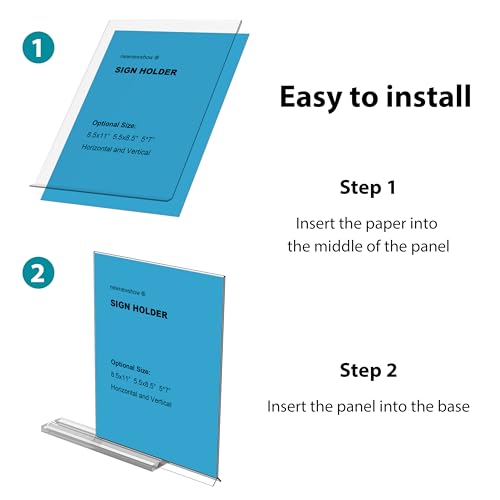 newnewshow 8.5x11 Acrylic Sign Holder 3 Pack Vertical Double-Sided Display (Optional 8.5x11 8.5x5.5 5x7 Horizontal and Vertical) - size: 3 Pack 8.5*11