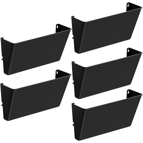 Gawerk Clear Acrylic Single Pocket, Plastic Hanging Wall Mount File Holder for Office Home (Black, 5 Pack) - color: Black, size: 5 Pack