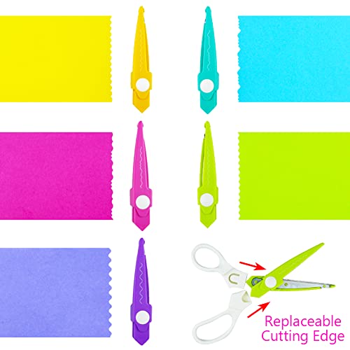 Decorative Scissors Set, 5 Pairs Craft Scissors Decorative Edges with Portable Organizing Container