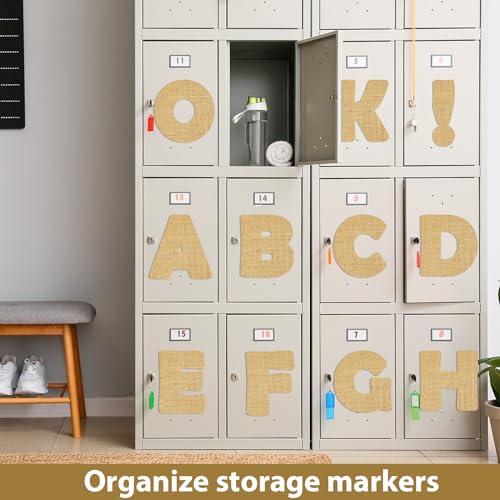 Qyeahkj 150 PCS Large 6" Font Bulletin Board Letters and Punctuation Cutouts Combo Set Burlap Border Letters Decoration Classroom Alphabet Poster for Bulletin Board Display Home School Wall Decor - style: Burlap