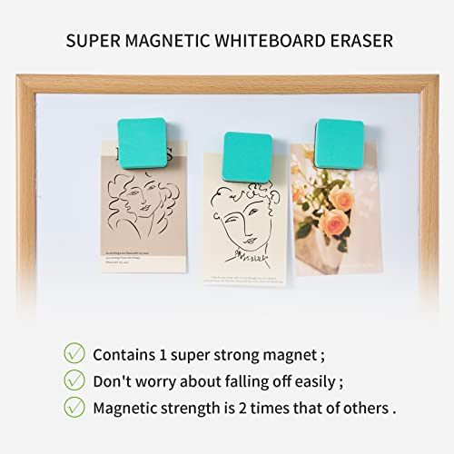 Favourde 48 Pack Magnetic Whiteboard Dry Erase Erasers Chalkboard Cleansers for Classroom, Home and Office (Green, 1.97 x 1.97 Inch) - color: Green