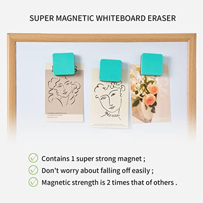 Favourde 48 Pack Magnetic Whiteboard Dry Erase Erasers Chalkboard Cleansers for Classroom, Home and Office (Green, 1.97 x 1.97 Inch) - color: Green