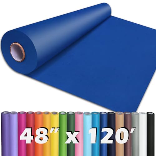PerkHomy 48" x 1,440" (120') Blue Kraft Paper Roll for Craft Bulletin Board Paper Art Table Covering Crafting Gift Wrapping Bouquet Packing Parcel 80GSM 55LB (Blue, 48" x 120') - color: Blue, size: 48" Width x 120' Length