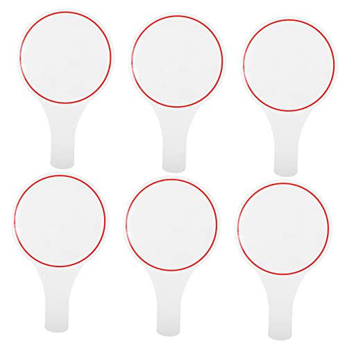 6Pcs Mini Dry Erase Paddles with Handle Auction Paddles Double-Sided Answer Board for Classroom Teaching Judges Score