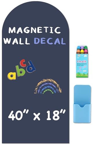 Arch Magnetic Wall Decal - 40" x 18" Matte Finish Chalkboard Sticker for Wall - Magnetic Board for Playroom, Home Classroom(Navy Blue) - color: Navy Blue, size: 40"W x 18"H