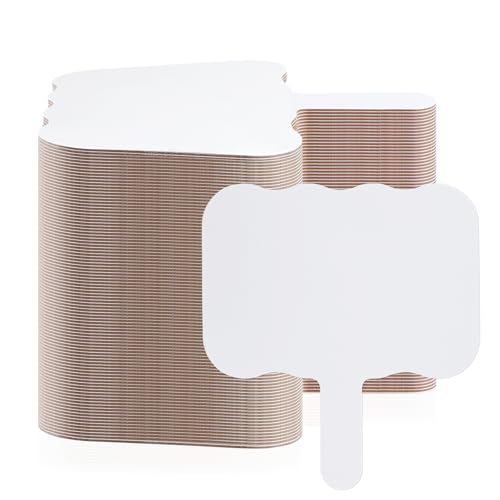 Seajan 50 Pcs Dry Erase Answer Paddles for Auction Handheld Double Sided Whiteboard Paddle for Classroom Teaching Voting Meeting, Bidding Board Signs for Students(White,9.06" X 7.87",Wave) - color: White, size: 9.06" X 7.87", style: Wave