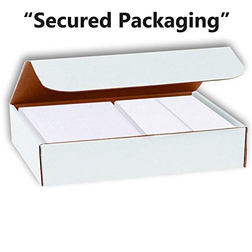 Hamilco White Linen Cards and Envelopes - Flat 5" x 7" Cardstock Paper 80lb Cover 100 Pack - size: 100 Cards with Envelopes