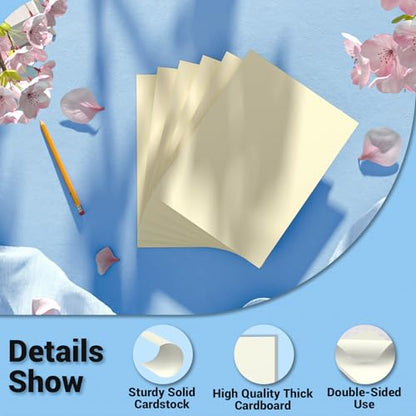 Cardstock 8.5 x 11, Thick Printer Paper, Card Stock Paper 200 gsm, 120 Sheets Cream Card Stock, Off White Heavy Card stock, Construction Paper for Invitations, Diy Cards, Business Cards, Drawing etc - color: Cream, size: 8.5x11 IN-120 Sheets