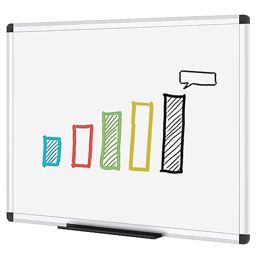 VIZ-PRO Dry Erase Board/Non-Magnetic Whiteboard, 48 x 36 Inches, Wall Mounted Board for School Office and Home - size: 48"W x 36"H