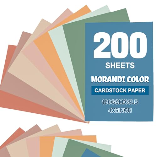 Geyoga 200 Sheets Colored Cardstock Paper Cardstock Starter Kit 4 x 6 Inch 190 GSM Thick Construction Paper Assorted Colors for Craft Scrapbook Party Kids School Supplies, 8 Colors(Vintage Color) - color: Vintage Color, size: 4 x 6 Inch