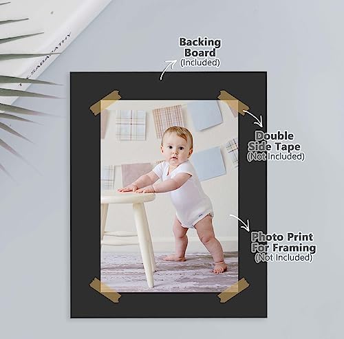 Somime 12 Pack Backing Boards Only - 12x18 Uncut Black Mats Matboards, Acid Free Backerboards, Ideal for Photos/Pictures/Prints/Frames/Arts - size: 12x18